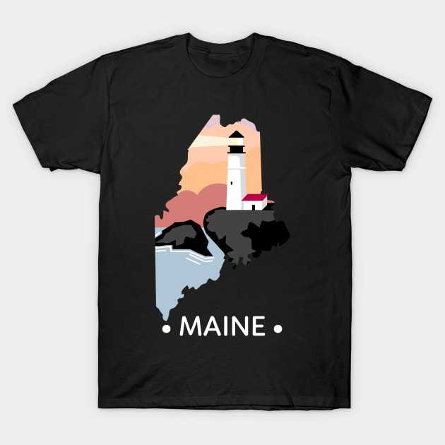 State of Maine T-Shirt by A Reel Keeper